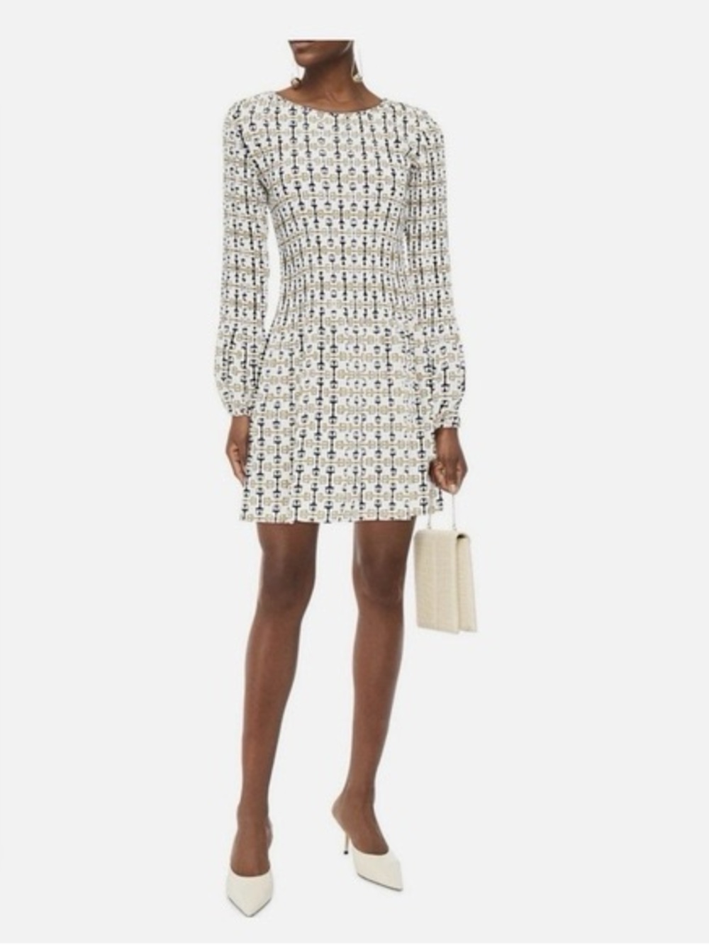 NWT Maje Rockina Graphic Print Pleated Mini Dress